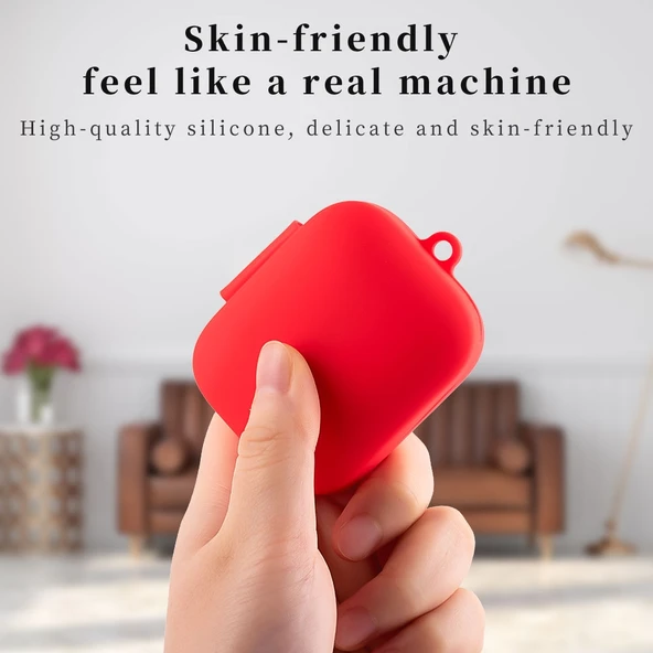 OnePlus Buds Pro Silikon Kulaklık Koruyucu Kılıf Kancalı Gece Mavisi - 4