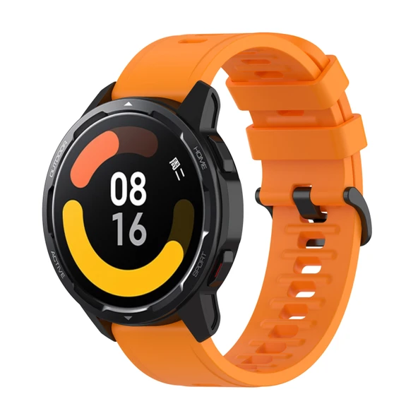 Xiaomi Watch S1 Active ve Watch Color 2 Uyumlu Turuncu Silikon Saat Kayışı - 4