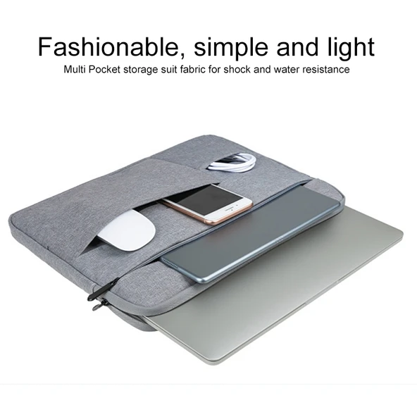 POFOKO C510 Su Geçirmez Oxford Kumaş Laptop Çantası 15.4-16 İnç Pembe - 6