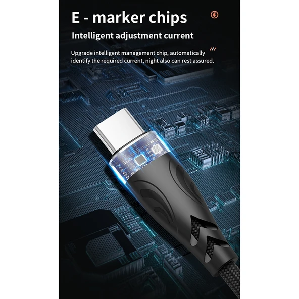 30W USB-C to 8 Pin Hızlı Şarj ve Data Kablosu 1 Metre Siyah Gri - 4