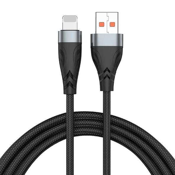 ADC 008 13W 2.6A USB den 8 Pin Hızlı Şarj Veri Kablosu 1 Metre Siyah Gri - 2