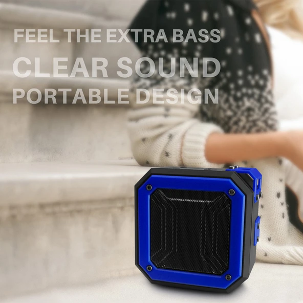 New Rixing NR-103 Mini TWS Bluetooth Hoparlör Siyah Askılı - 6
