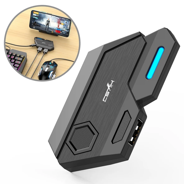 HXSJ P3 Bluetooth 5.0 Klavye Mouse Dönüştürücü Siyah