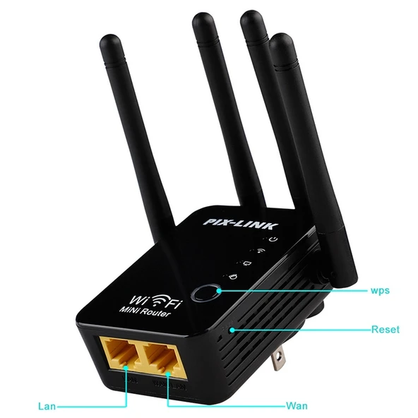 Kablosuz Akıllı WiFi Router Tekrarlayıcı 4 Antenli Beyaz US Priz - 4