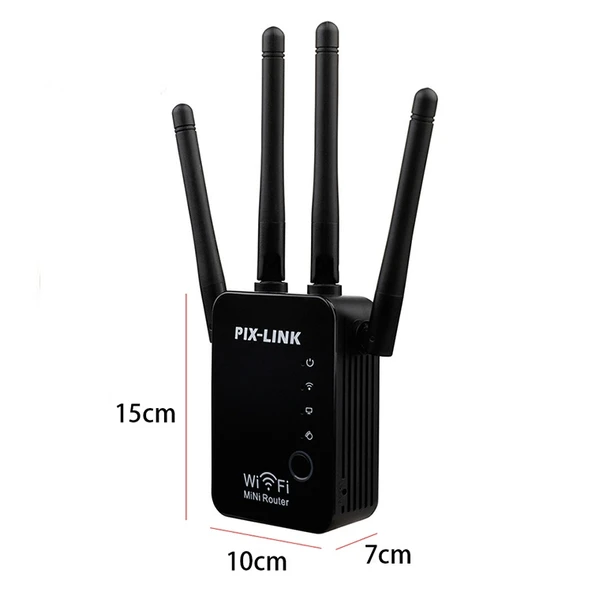 Kablosuz Akıllı WiFi Router Tekrarlayıcı 4 Antenli Beyaz US Priz - 3