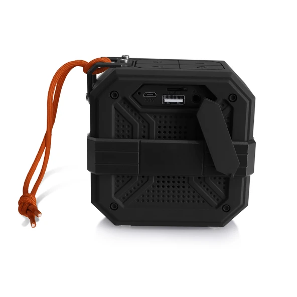 New Rixing NR-103 Mini TWS Bluetooth Hoparlör Siyah Askılı - 3