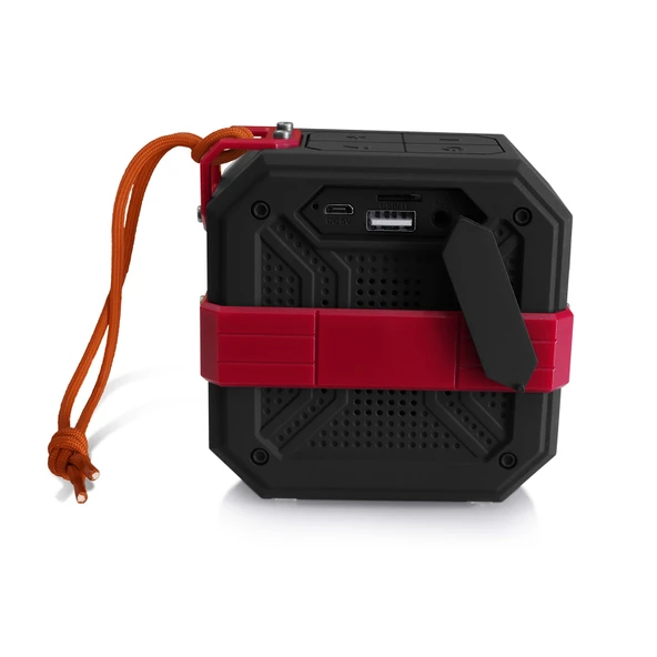 New Rixing NR-103 Mini TWS Bluetooth Hoparlör Kırmızı İpli - 3