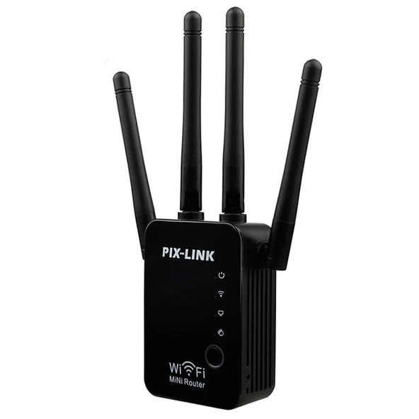 Kablosuz Akıllı WiFi Router Tekrarlayıcı 4 Antenli Siyah UK Priz - 2