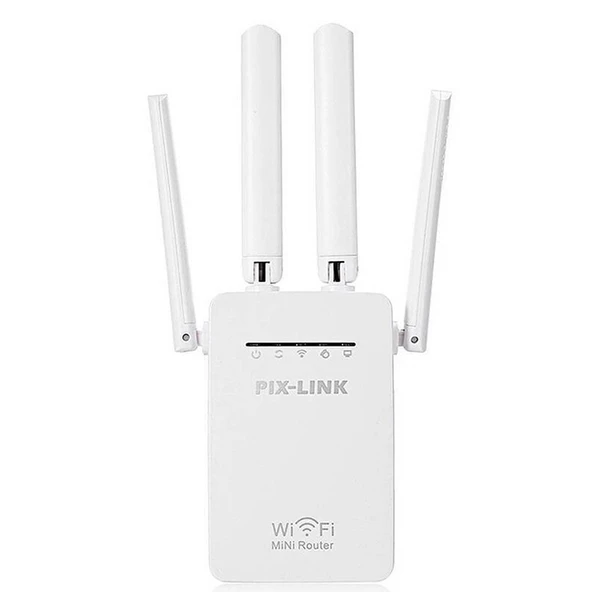 Kablosuz Akıllı WiFi Router Tekrarlayıcı 4 Antenli Beyaz US Priz - 2