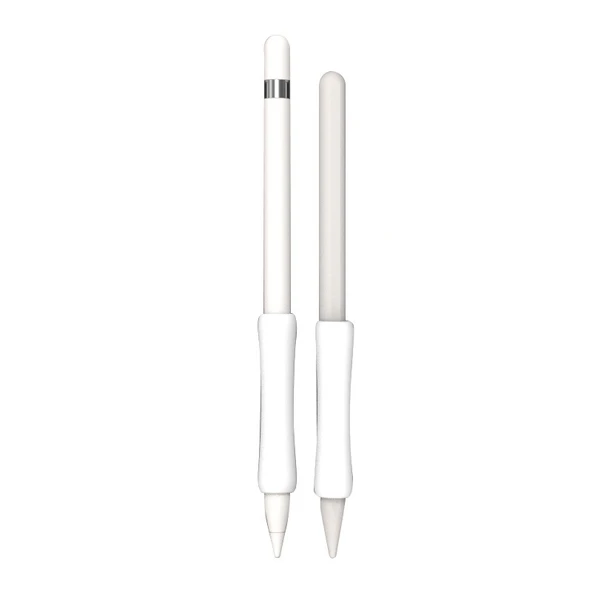 Apple Pencil 1 ve 2 Uyumlu Beyaz Silikon Koruyucu Kapak - 1