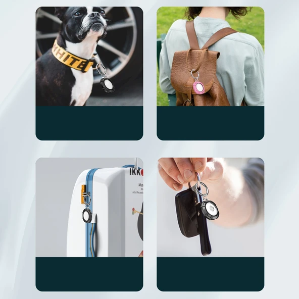 AirTag Karbon Fiber Darbeye Dayanıklı Koruyucu Kılıf Anahtarlıklı Mavi - 8
