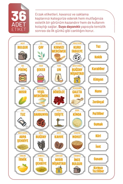 İronika 12'li Sızdırmaz Silikon Kapaklı Etiketli 1300 ml Kare Erzak Bakliyat Saklama Kabı Antrasit - 5