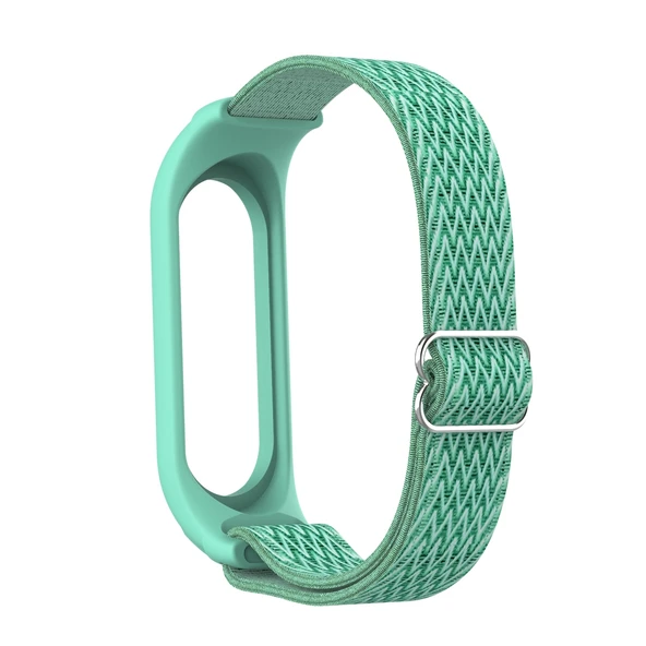 Xiaomi Mi Band 6 5 4 3 Dalgalı Dokulu Sekiz Şekilli Tokalı Saat Kayışı Deniz Yeşili - 2