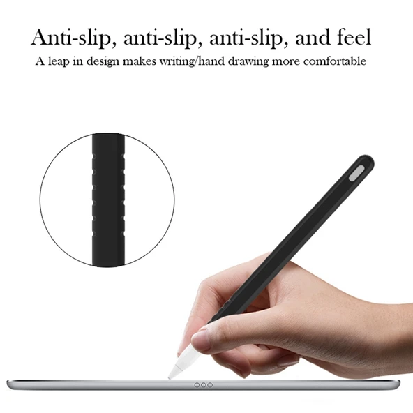 Apple Pencil 2 Uyumlu Sarı Silikon Kalem Kılıfı Seti 3 in 1 - 5