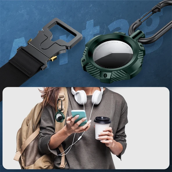 AirTag Darbeye Dayanıklı Koruyucu Kılıf Yesil - 3