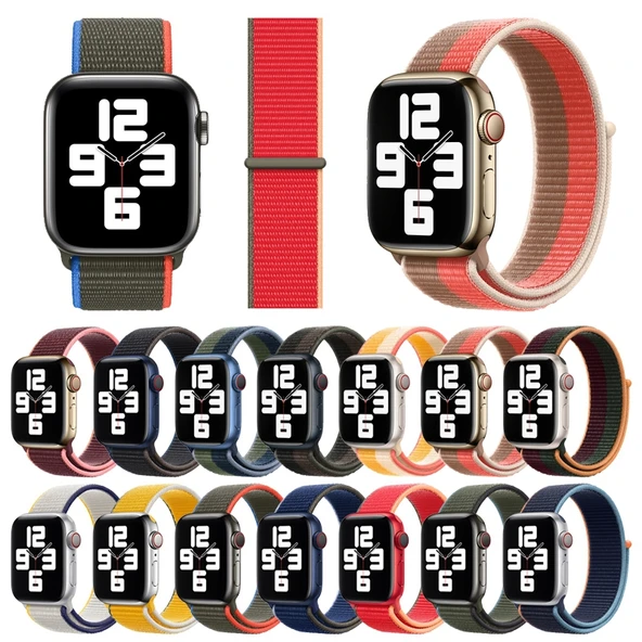 Apple Watch Spor Loop Kayış Koyu Lacivert 42mm-49mm Uyumlu - 5