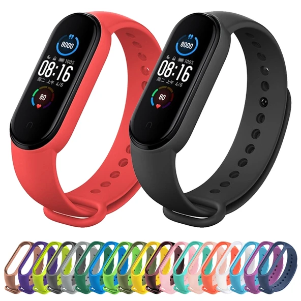 Xiaomi Mi Band 6 Uyumlu Silikon Saat Kayışı Gece Mavisi - 7
