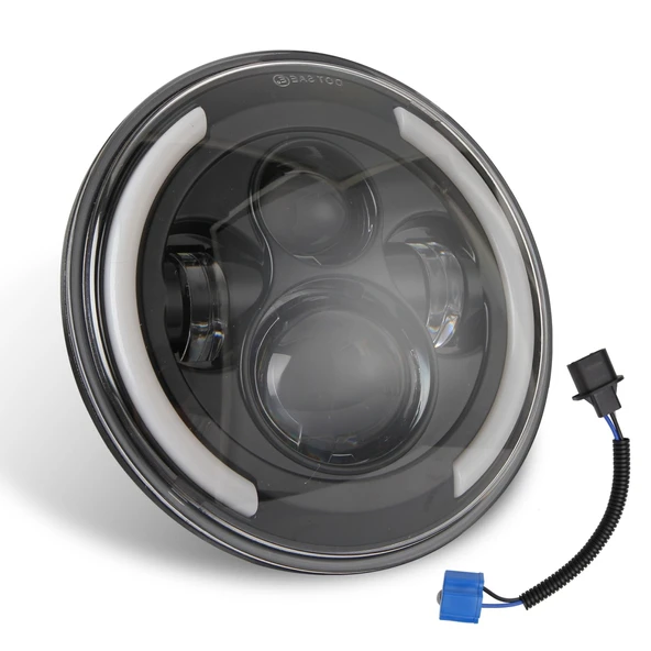 7 inç H4 H13 DC 9V-30V 3000LM 3000K-6000K 25W Jeep Wrangler Uyumlu Yuvarlak LED Far Beyaz Melek Gözü Işığı - 2