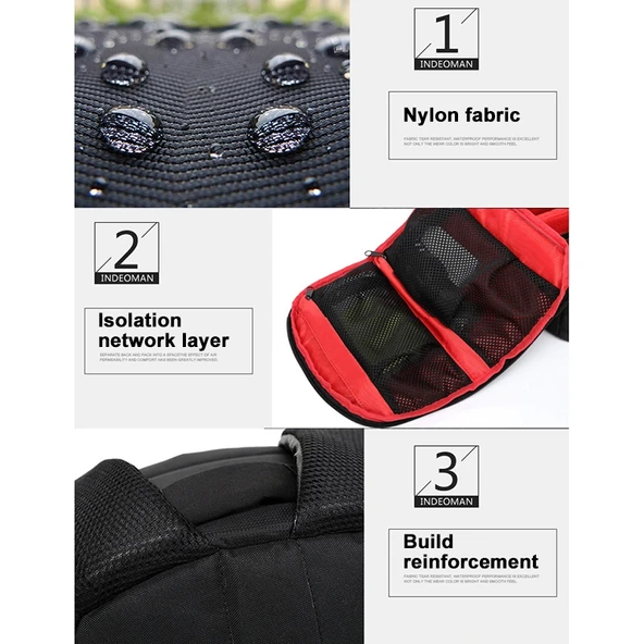 INDEPMAN DL-B012 Taşınabilir Outdoor Spor Sırt Çantası Kamera Çantası Yeşil 27.5x12.5x34 cm - 5