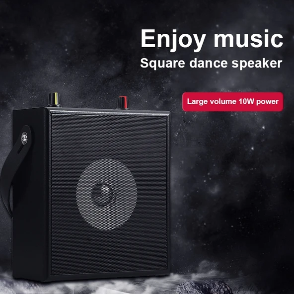 K10 10W Bluetooth 50 Taşınabilir El Tipi Kare Dans Bluetooth Hoparlör Siyah - 10