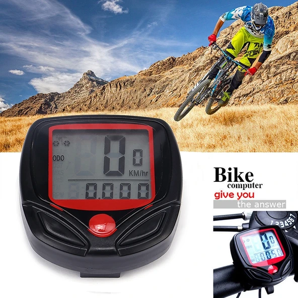 Su Geçirmez 14 Fonksiyonlu Bisiklet Bilgisayarı LCD Hız ve Mesafe Ölçer Model SD-548B - 6