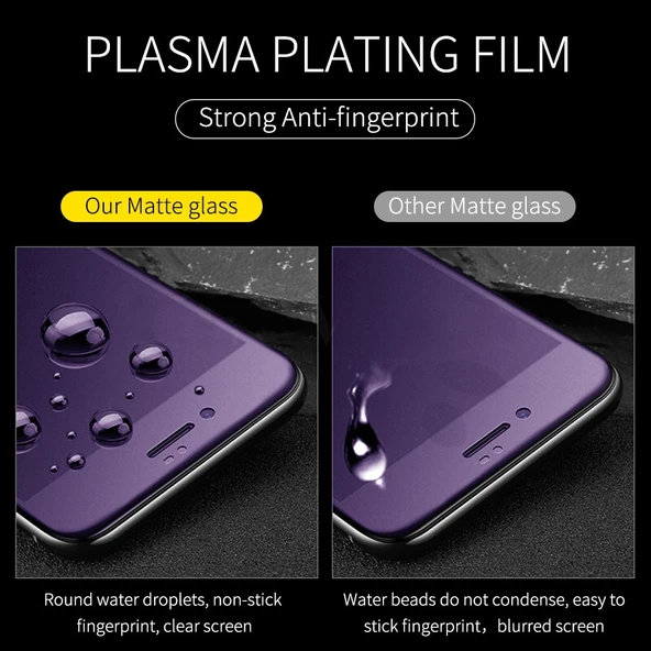 iPhone XS Max Uyumlu AG Mat Anti Mavi Işık Tam Kaplama Temperli Cam - 4