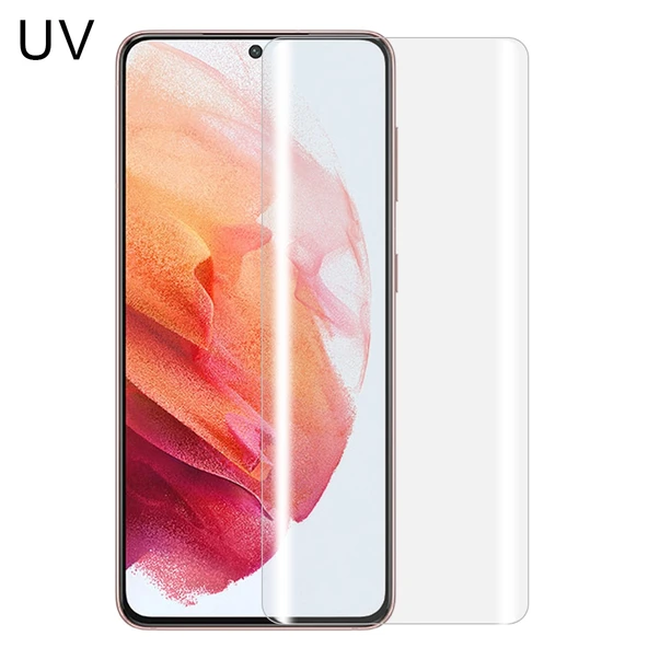 Samsung Galaxy S21 5G UV Sıvı Kavisli Tam Yapışkanlı Temperli Cam Ekran Koruyucu