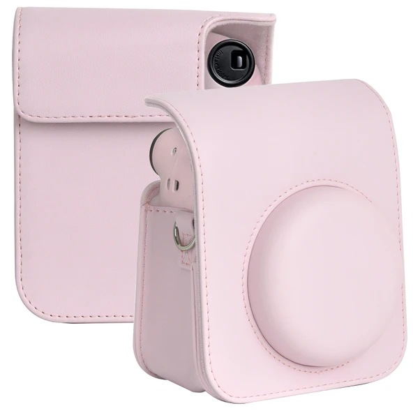 FUJIFILM Instax Mini 12 Deri Kamera Çantası Omuz Askılı Pembe
