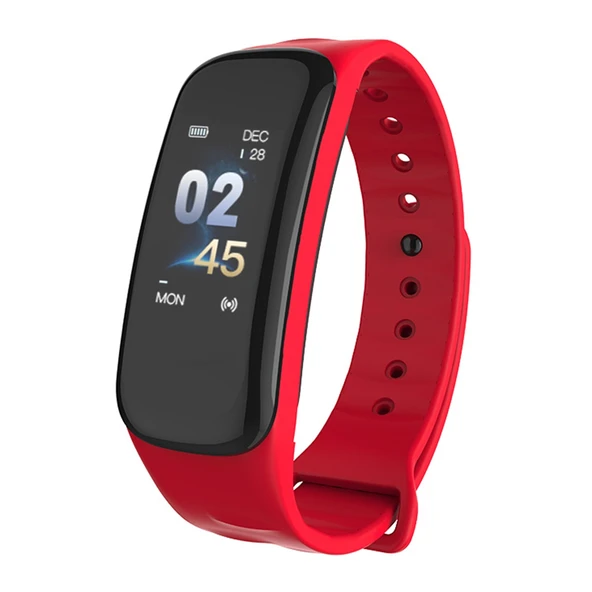 TLW B1 Plus Fitness Bileklik Kirmizi 096 Inç Renkli Ekran Bluetooth 40 IP67 Suya Dayanikli Kalp Atis ve Uyku Takip - 2