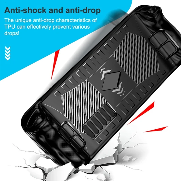 Steam Deck TPU Oyun Konsolu Kılıfı Siyah - 3
