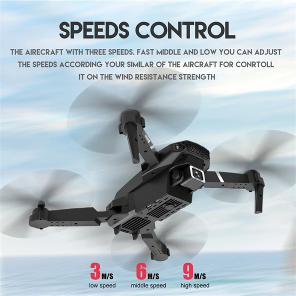 LS E525 Siyah 4K Çift HD Kamera Mini Katlanabilir RC Quadcopter Drone Uzaktan Kumandalı - 12
