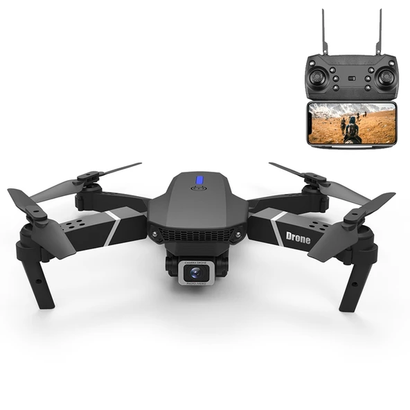 LS E525 Siyah 4K Çift HD Kamera Mini Katlanabilir RC Quadcopter Drone Uzaktan Kumandalı