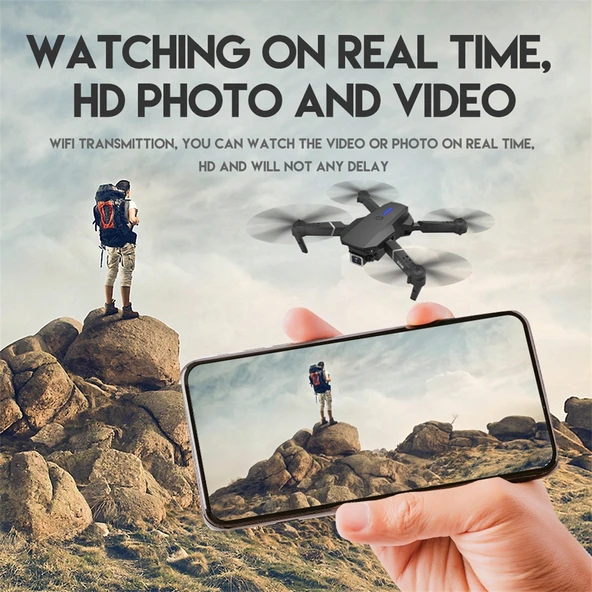 LS E525 Siyah 4K Çift HD Kamera Mini Katlanabilir RC Quadcopter Drone Uzaktan Kumandalı - 7