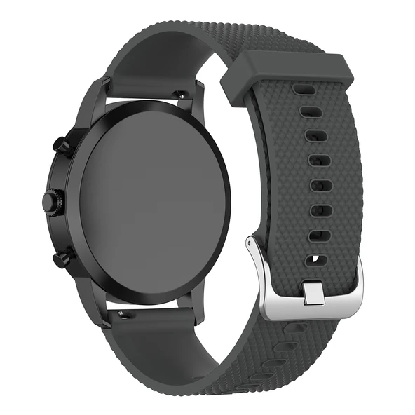 22mm Gri Dokulu Silikon Saat Kayışı Fossil Hybrid Smartwatch HR Erkek Gen 4 Explorist HR Spor Model - 4
