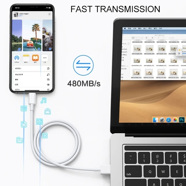 1 Metre Beyaz USB Veri Senkronizasyon ve Şarj Kablosu - 6