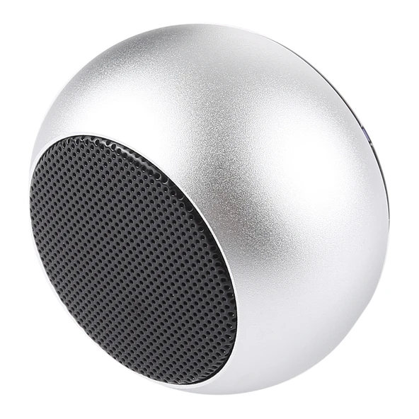 Mini Metal Kablosuz Bluetooth Hoparlör Gümüş Led Gösterge Eller Serbest - 4