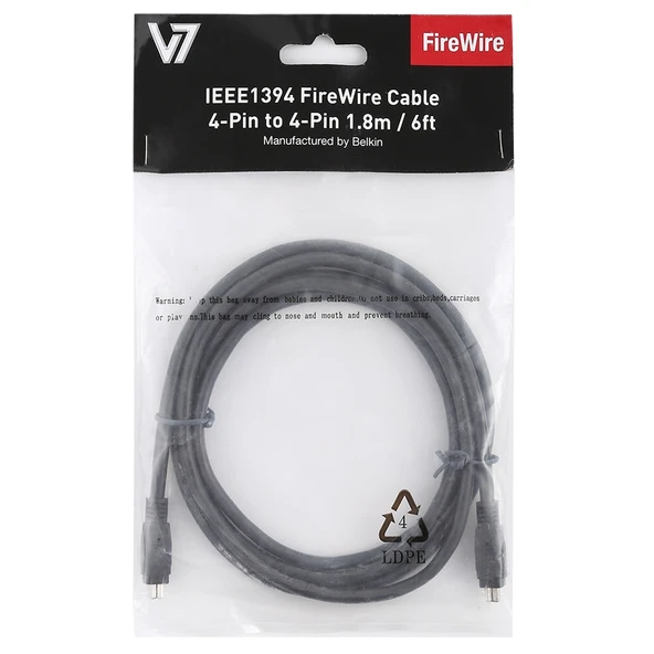 Firewire IEEE 1394 4 Pin Erkekten 4 Pin Erkeğe Kablo 1.8 Metre - 5