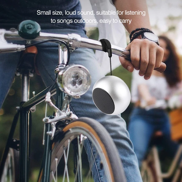 Mini Metal Kablosuz Bluetooth Hoparlör Gümüş Led Gösterge Eller Serbest - 11