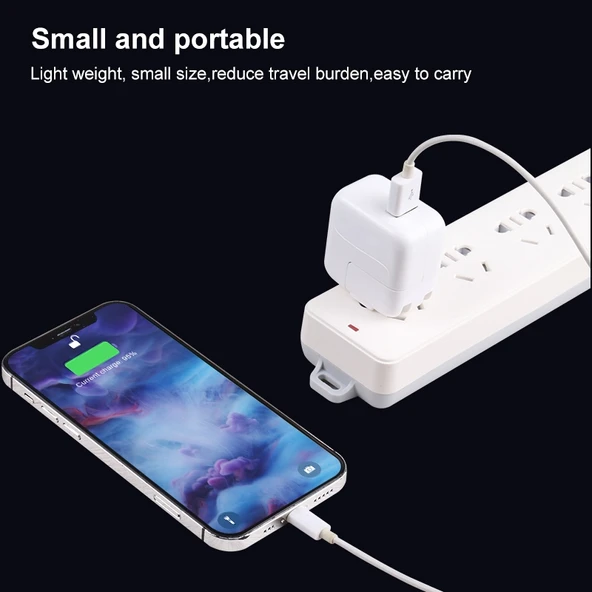 10W USB Şarj Adaptörü Katlanabilir Fişli ABD Prizi Beyaz - 7