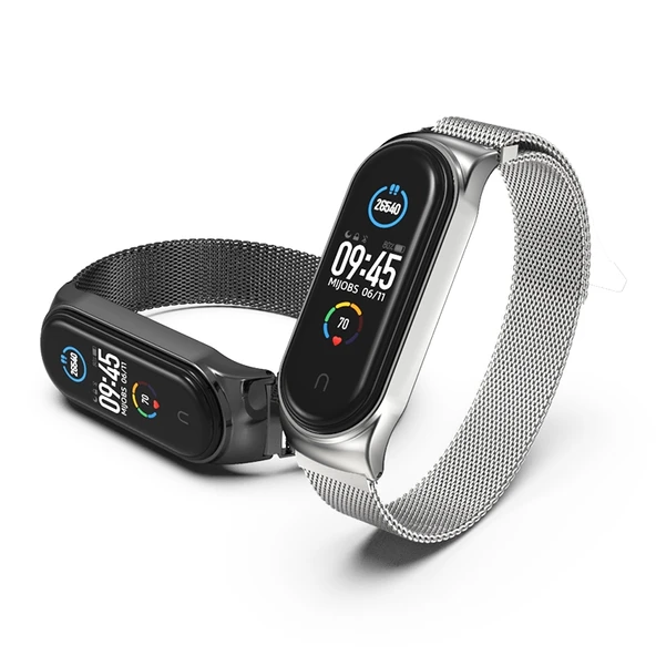 Mijobs Milan CS Metal Manyetik Saat Kordonu Xiaomi Mi Band 3 4 5 6 Gül Altın - 3