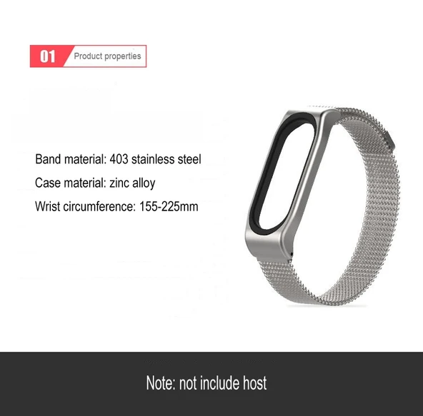 Mijobs Milan CS Metal Manyetik Saat Kordonu Xiaomi Mi Band 3 4 5 6 Gül Altın - 4