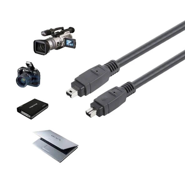 Firewire IEEE 1394 4 Pin Erkekten 4 Pin Erkeğe Kablo 1.8 Metre - 4