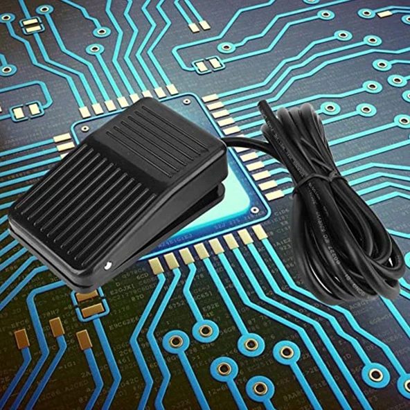 TFS-01 Model AC 250V 10A Kaymaz Plastik Kasa Ayak Kontrollü Pedal Anahtarı 1 Metre Kablo Siyah - 3