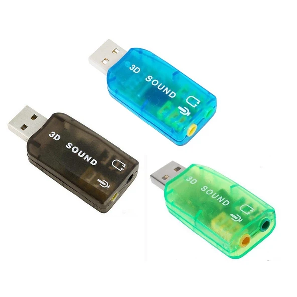 USB DSP 5.1 Harici Ses Kartı Adaptörü Mono Kanal Renk Rastgele - 5