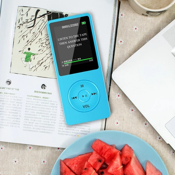Moda Taşınabilir LCD Ekran FM Radyo Video Oyunları Film MP3 MP4 Çalar Mini Walkman Mavi 8GB