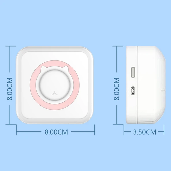 C15 Mini Öğrenci Bluetooth Kablosuz Termal Fotoğraf Etiket Yazıcısı Pembe 5 Sticker 5 Kağıt - 3