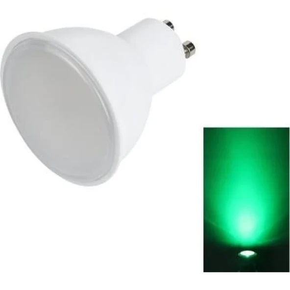 Fuji Led 5W Yeşil LED Ampul GU10 Çanak Tip A+ Enerji Verimli Dekoratif Lamba