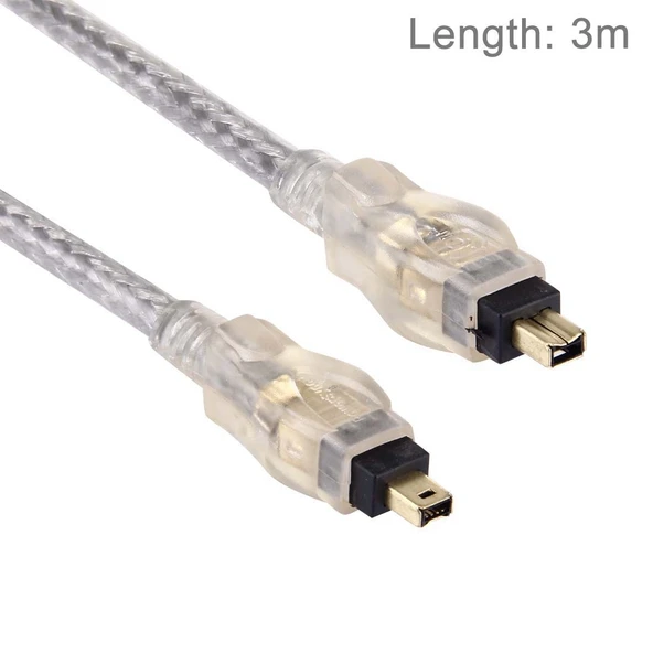 Altın Kaplama Firewire IEEE 1394 4Pin Erkek - 4Pin Erkek Kablo 3 Metre