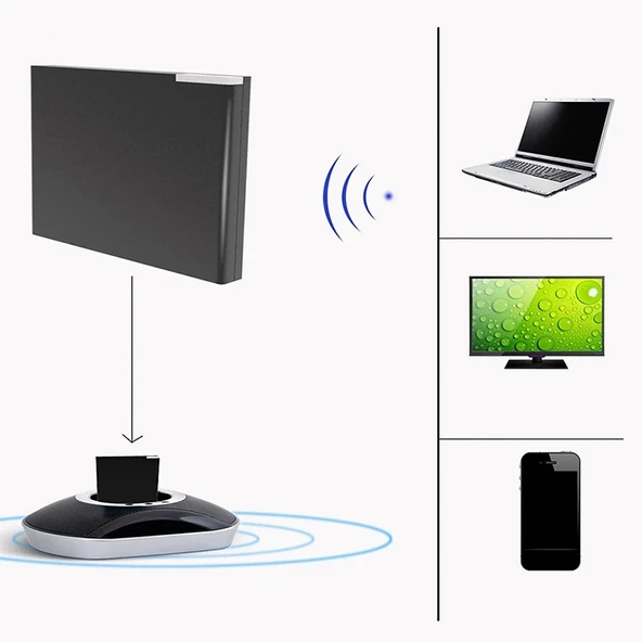 Kablosuz Bluetooth Müzik Alıcısı Siyah iPhone 4 4S iPad 2 3 iPod Uyumlu - 5