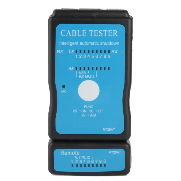 RJ45 ve RJ11 Mavi Çok Fonksiyonlu Ağ Kablosu Test Cihazı M726